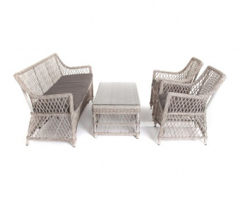 "Латте" лаунж-зона из искусственного ротанга, цвет бежевый