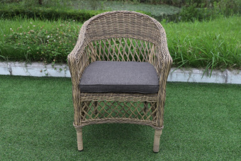 CYH062W Комплект обеденный плетеный (1 стол, 4 кресла) BRACCIANO (БРАЧЧАНО) из искусственного ротанга, пшеничный меланж