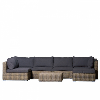 LSN-LW Комплект для отдыха модульный 6-местный LAUSANNE (ЛОЗАННА) из искусственного ротанга, пшеничный меланж