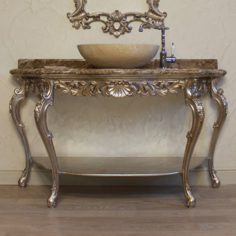 Консоль Беатрис для ванной четыре ножки с полкой