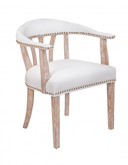 Мягкий стул с подлокотниками Tanner White Leather