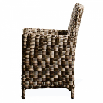 YH-C1102W Кресло обеденное плетеное с подушкой AGEN (АЖЕН) из искусственного ротанга, пшеничный меланж